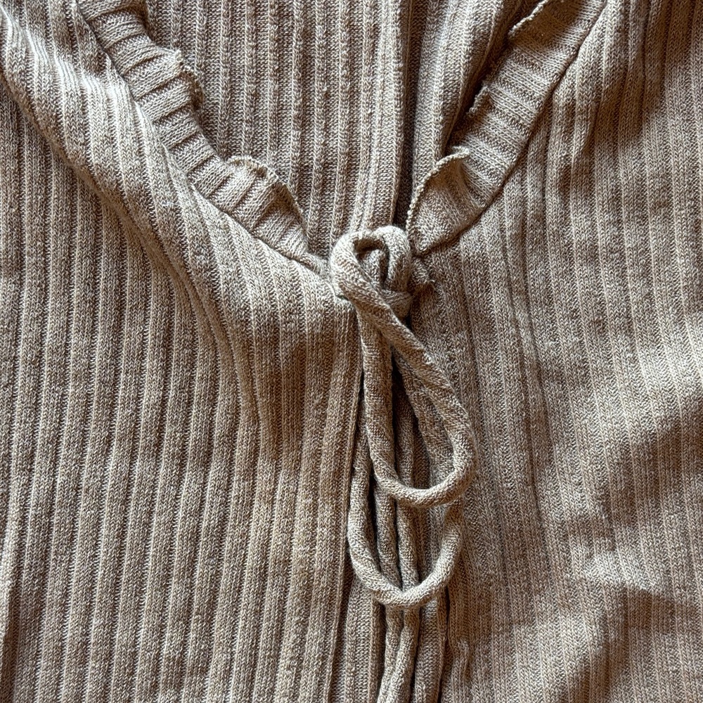 Women's Ruffle Tan Top - Picture 2 of 3